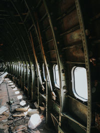 Interior of abandoned train