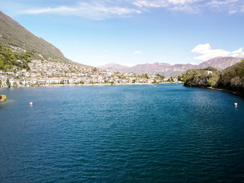 Panoramic postcard of the comacina island of lake como