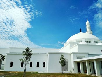 View of built structure against blue sky