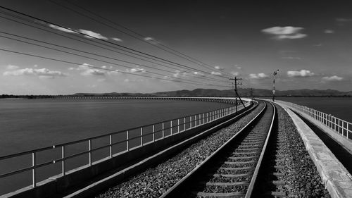 Railway bridge against sky