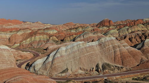 0862 sandstone and siltstone landforms of zhangye-danxia nnal.geological park. zhangye-gansu china.