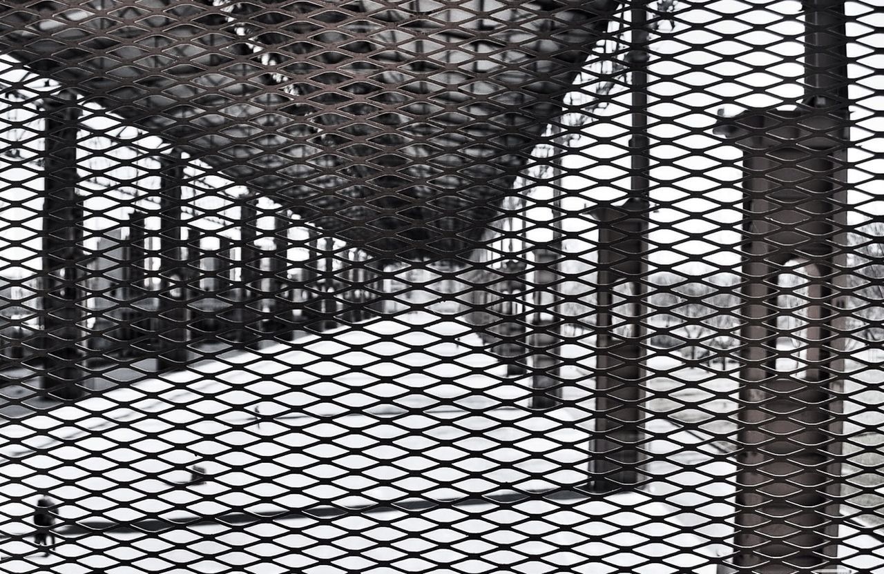 pattern, full frame, metal, chainlink fence, backgrounds, architecture, built structure, fence, protection, design, safety, metallic, day, metal grate, geometric shape, shadow, sunlight, no people, outdoors, textured