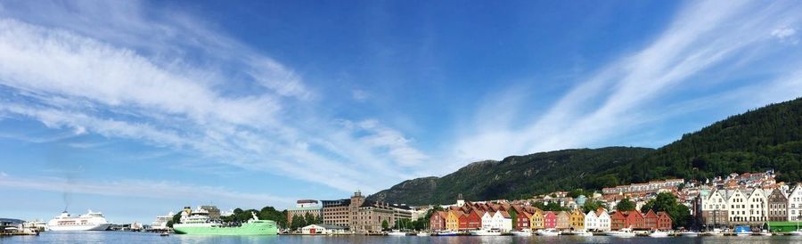 Panoramic view of beach against blue sky