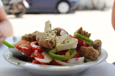 Close-up of meal served in plate