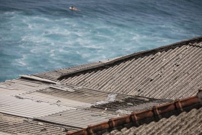 High angle view of pier by sea