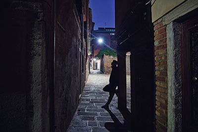 View of illuminated buildings at night