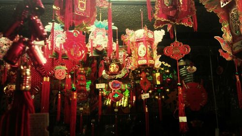 Close-up of chinese lanterns