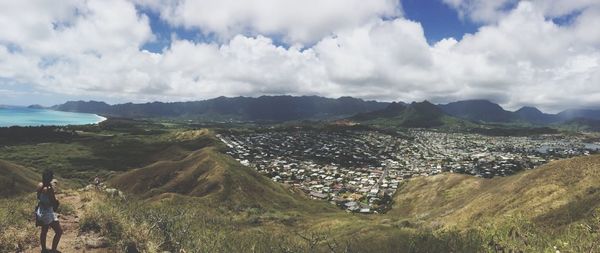 Scenic view of mountains against sky