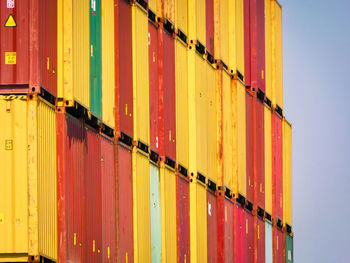 Stacked shipping containers at port