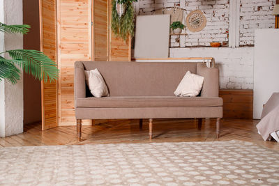 Chairs and table against wall at home