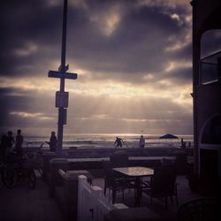 View of sea against cloudy sky