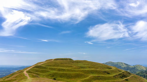 Scenic view of hill against sky