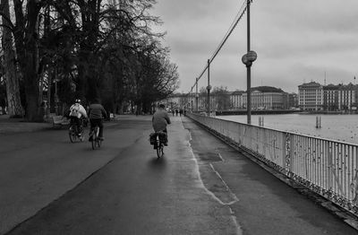 View of footpath along road