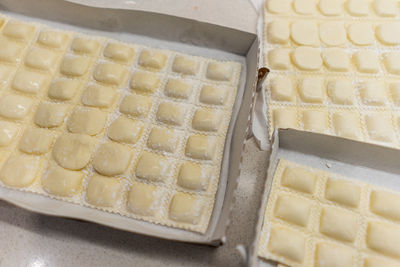 High angle view of cake
