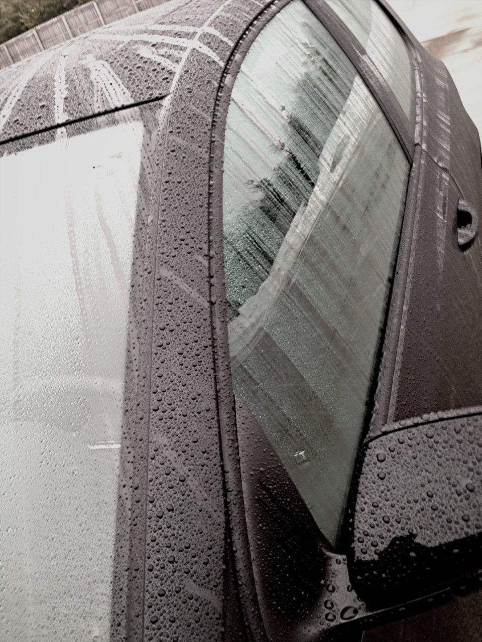 transportation, mode of transport, land vehicle, car, high angle view, glass - material, reflection, close-up, part of, street, road, day, no people, window, cropped, road marking, indoors, travel, transparent