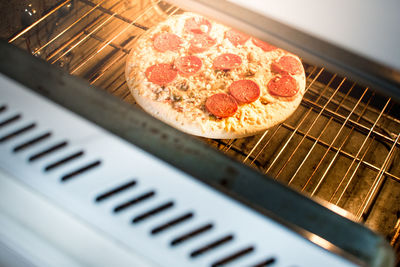 Pizza in oven