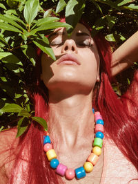 Close-up portrait of a young woman