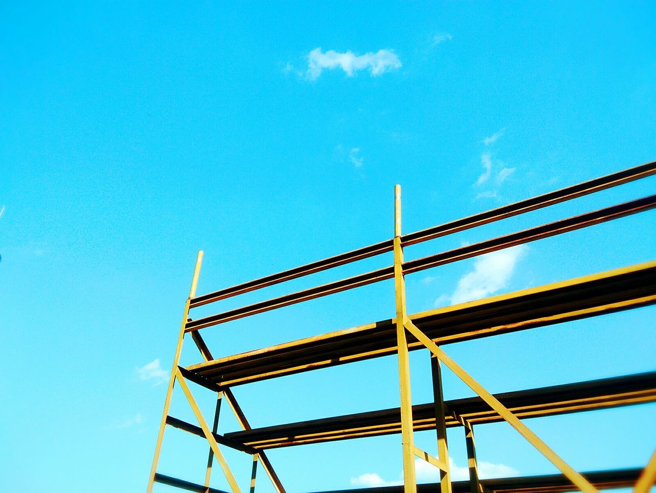 low angle view, blue, built structure, sky, no people, day, clear sky, architecture, outdoors