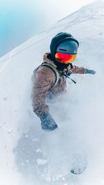 Man snowboarding on mountain