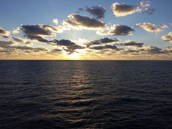 Scenic view of sea at sunset