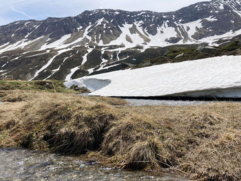Scenic view of snowcapped mountains