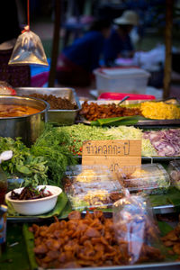 Vegetables for sale at market stall
