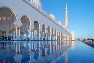 Reflection of building on water