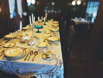 Close-up of food on table