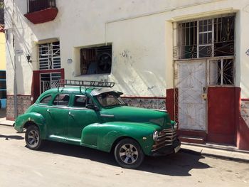 Car parked outside building