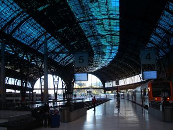 High speed train at railroad station platform