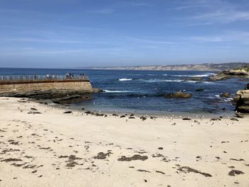 Scenic view of beach against sky