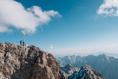 Scenic view of rocky mountains against sky