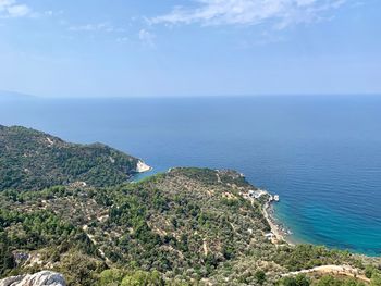 High angle view of sea against sky