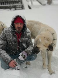 Full length of woman in snow