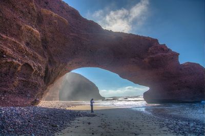 Natural arch by sea shore
