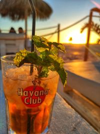 Close-up of drink on table