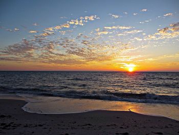 Scenic view of sea at sunset