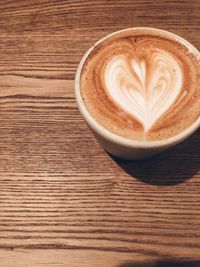 Close-up of cappuccino on table