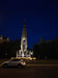 Illuminated city at night