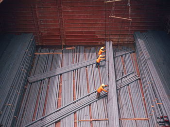 Low angle view of man working