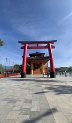 View of temple in building against sky