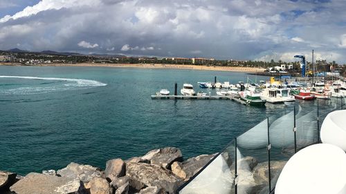 Boats in sea