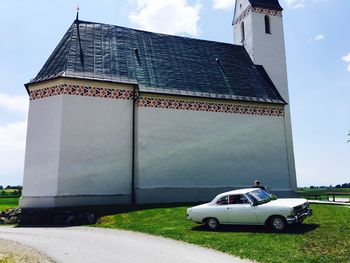 Car on road against sky