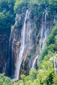 Scenic view of waterfall