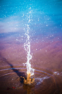 Water splashing in sea