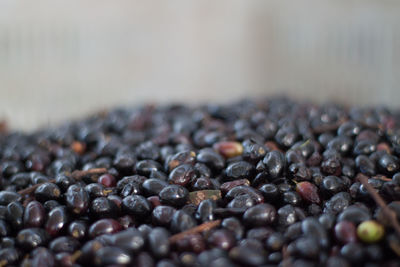 Close-up of coffee beans on table