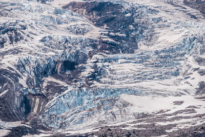 High angle view of snowcapped mountain