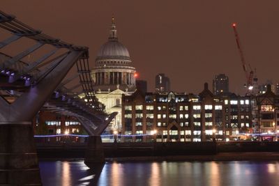 Illuminated city at night