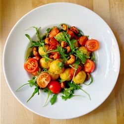 Directly above shot of vegetables on plate