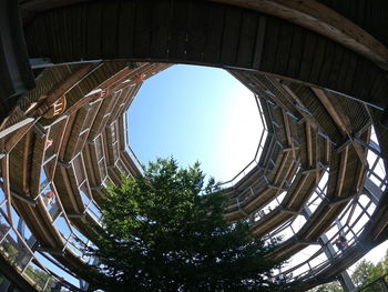 Low angle view of bridge against clear sky